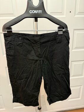 The Limited Black Rolled-Hem Bermuda Shorts